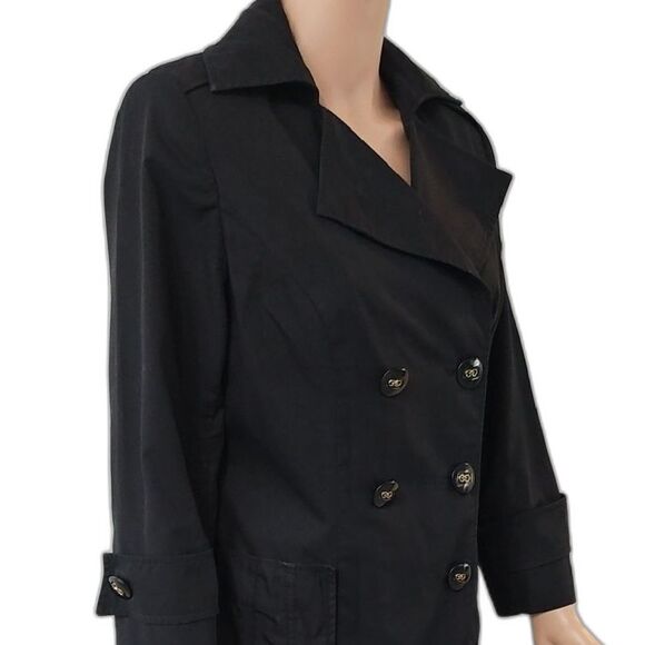 Cynthia Rowley Black Peacoat Tailored Wool-Blend - Picture 3 of 9